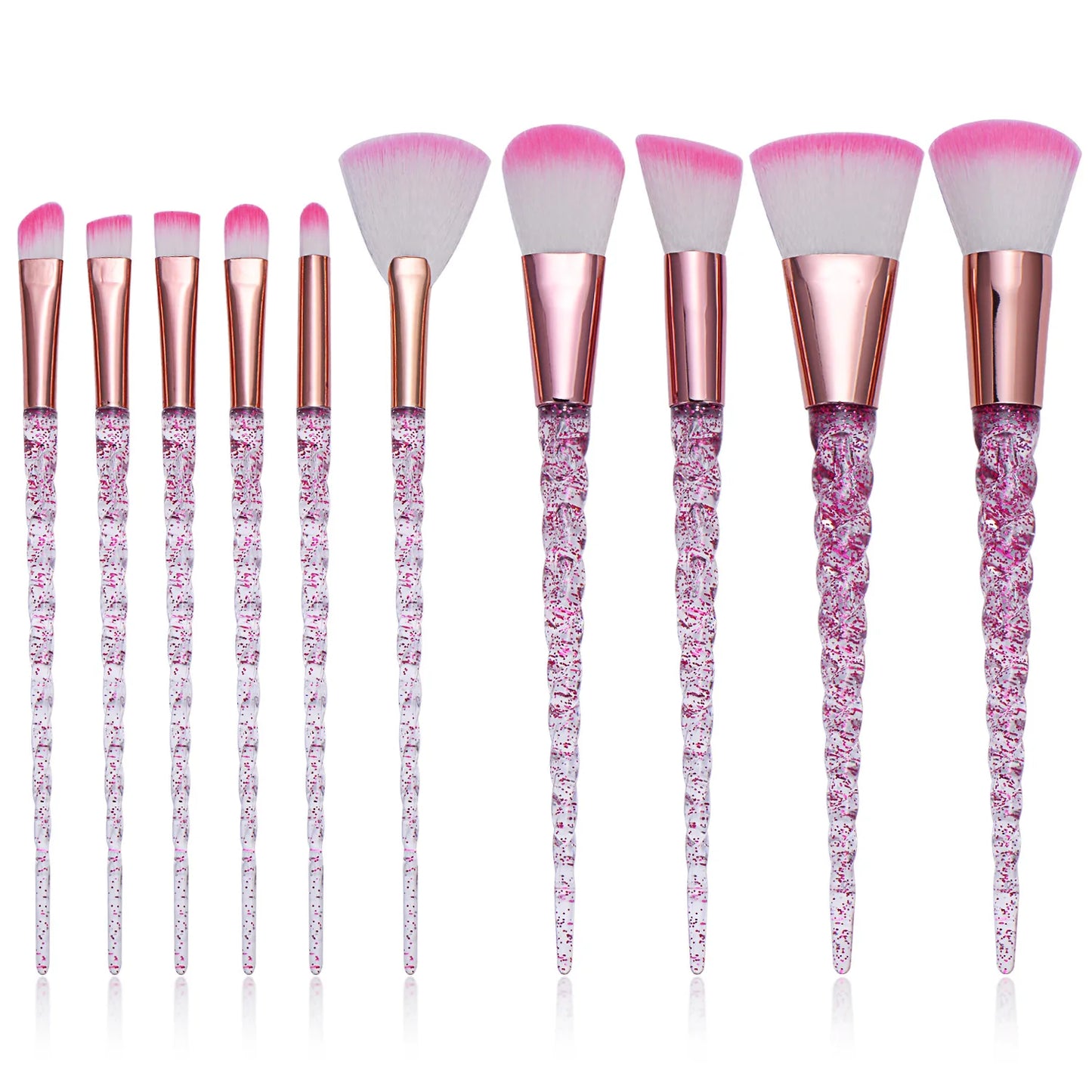 10pc Crystal Makeup Brush Set - Beauty Bae