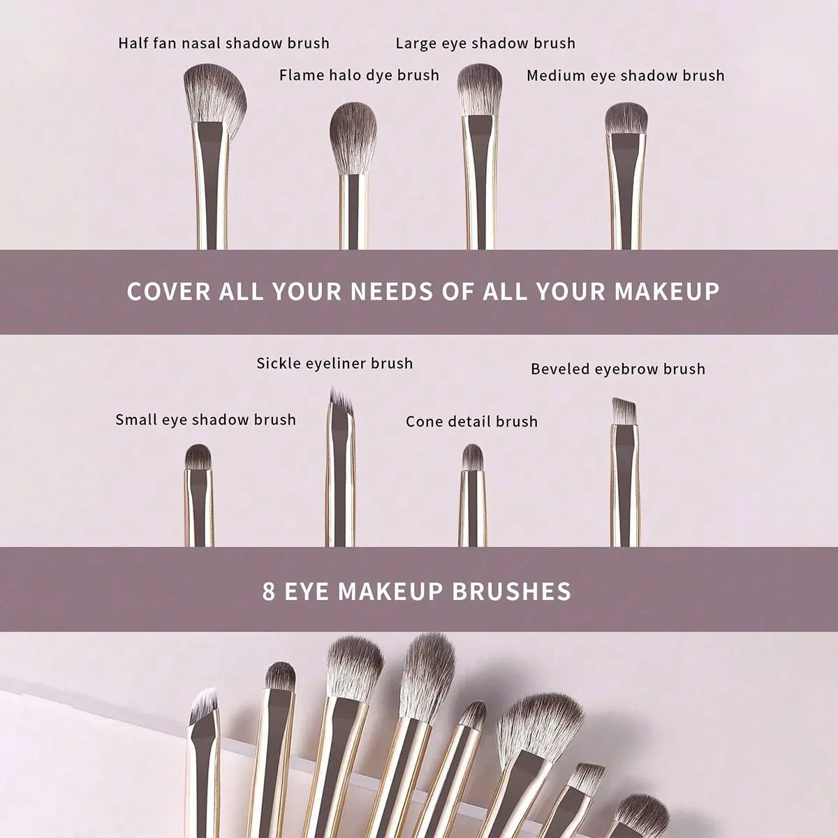 Champagne Wool Eye Brush Set - Beauty Bae