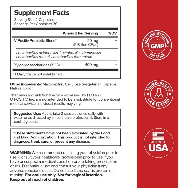 Vaginal Probiotics for Women With Prebiotics Lactobacillus Health Supplement PH Balance 60 Capsules by Beauty Bae