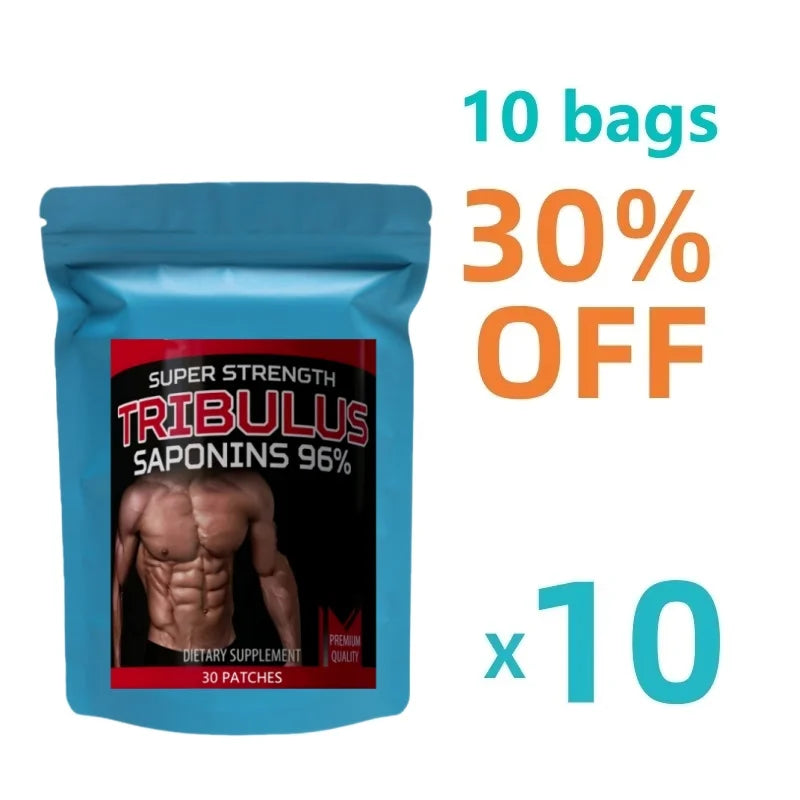 Tribulus Terrestris 5000mcg Extract 96 Percent Saponins Testosterone Booster Transdermal Patches 30 Count by Beauty Bae