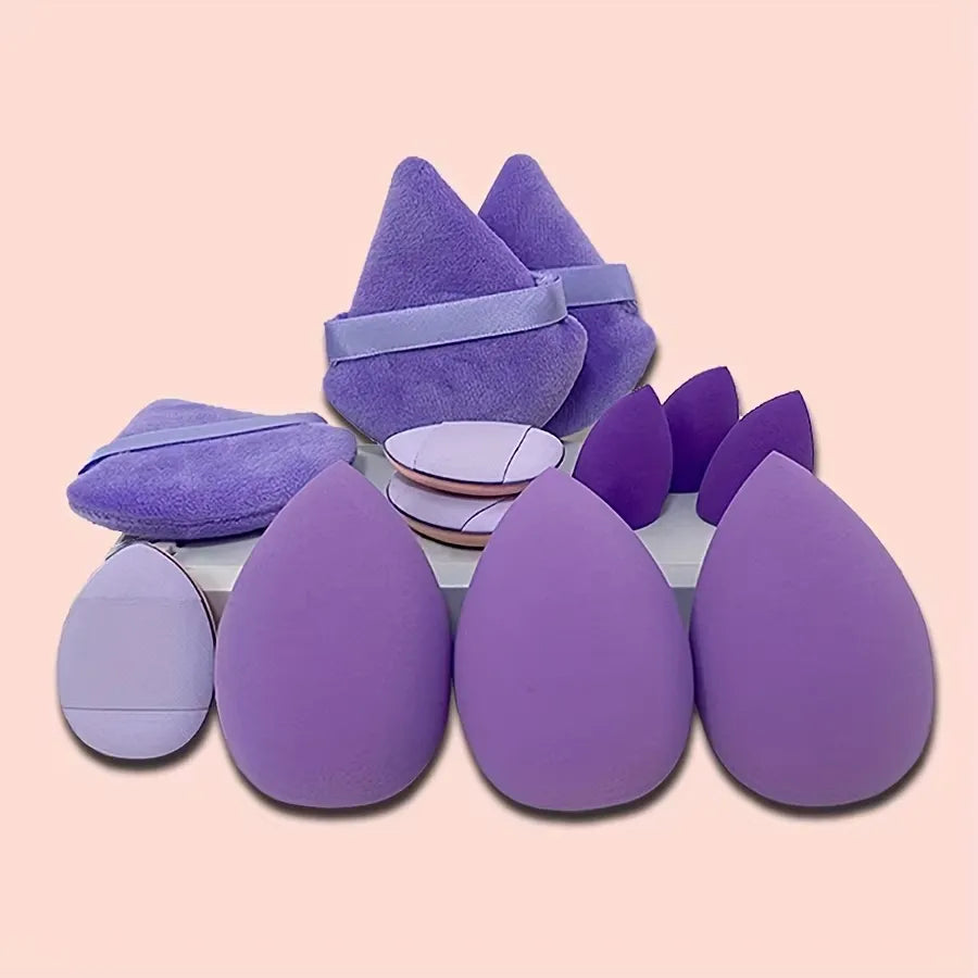 Luxury Purple Beauty Blender Collection Multi-Shape Set for Perfect Contouring.