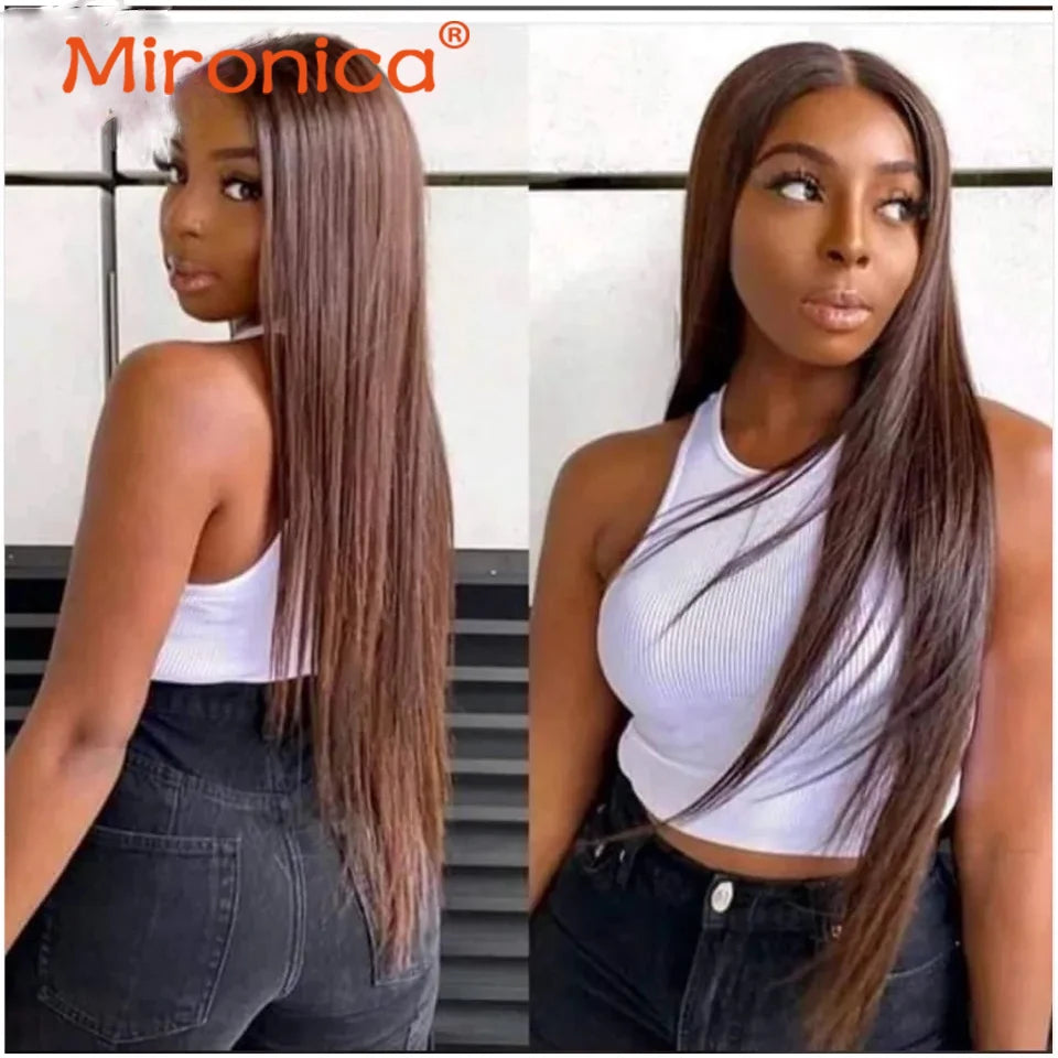 Straight Chocolate Brown Remy Human Hair Bundles For Women 100 G Per Piece Weaving Extensions by Beauty Bae