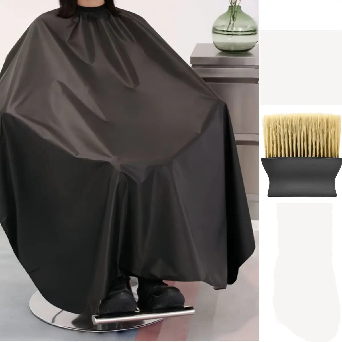 Black Polyester Salon Cape - Beauty Bae