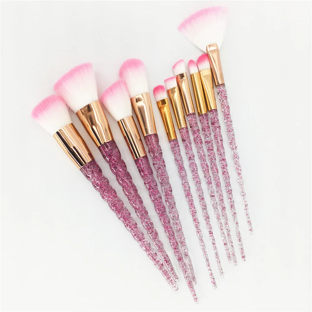 Unicorn Diamond Brush Set 10pc - Beauty Bae