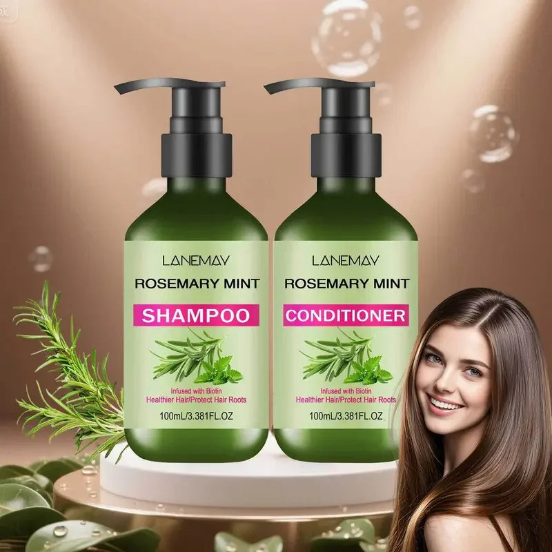 Rosemary Mint Strengthening Shampoo And Conditioner Set 2 Piece Unisex Hair Care 100ml Each by Beauty Bae