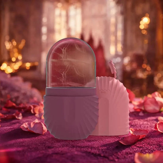 Facial Ice Roller for Anti-Puffiness & Glow Silicone Cube Massager Tool.