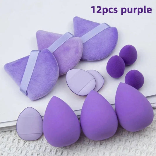 Luxury Purple Beauty Blender Collection Multi-Shape Set for Perfect Contouring.