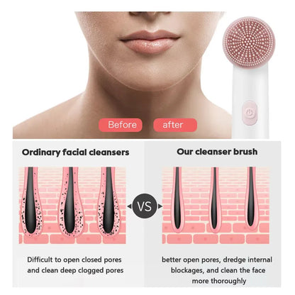 Sonic Silicone Facial Cleansing Brush	Deep Pore Exfoliator for a Vibrant Glow.