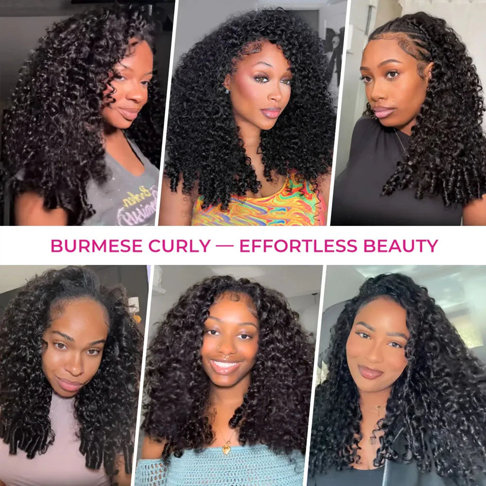 Vietnamese Burmese Curly 30 Inch Glueless Half Wig With Clip Ins Drawstring Remy Human Hair by Beauty Bae
