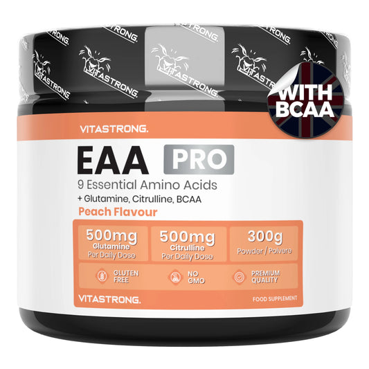 VITASTRONG Essential Amino Acids EAA Pro Powder Peach Flavor 9 Essential Amino Acids 300g by Beauty Bae
