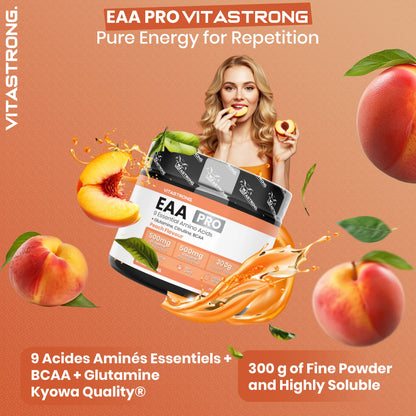 VITASTRONG Essential Amino Acids EAA Pro Powder Peach Flavor 9 Essential Amino Acids 300g by Beauty Bae