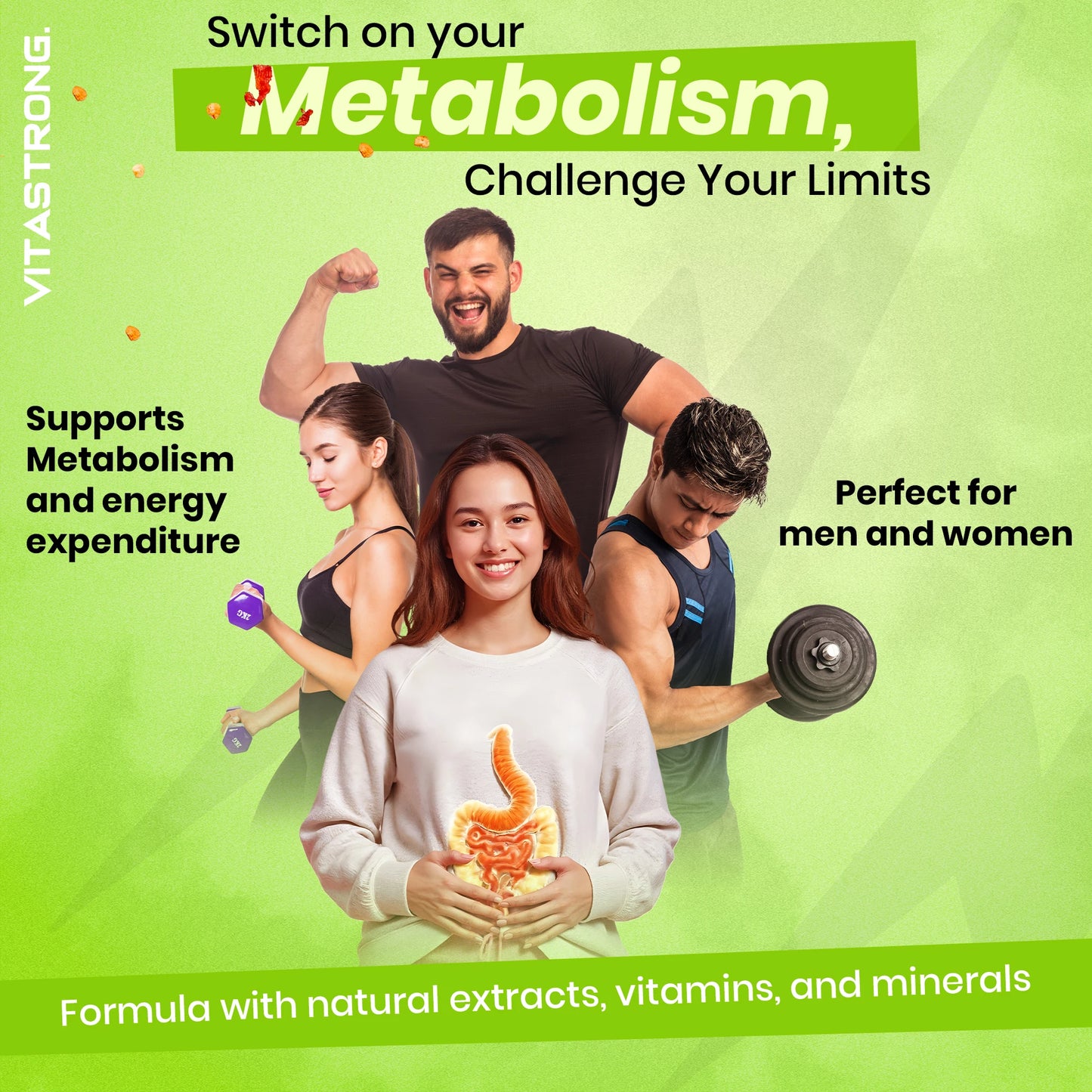 VITASTRONG ZF Fat Burner Capsules Thermogenic Support For Men And Women With Rhodiola Rosea Caffeine Niacin Iodine by Beauty Bae