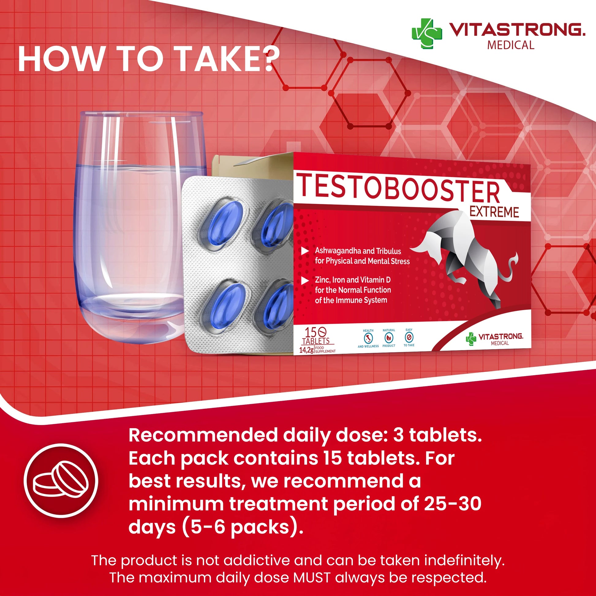 Testobooster Extreme Man Supplement By Vitastrong 100 Percent Natural Pocket Pack For Enhanced Performance And Vitality by Beauty Bae