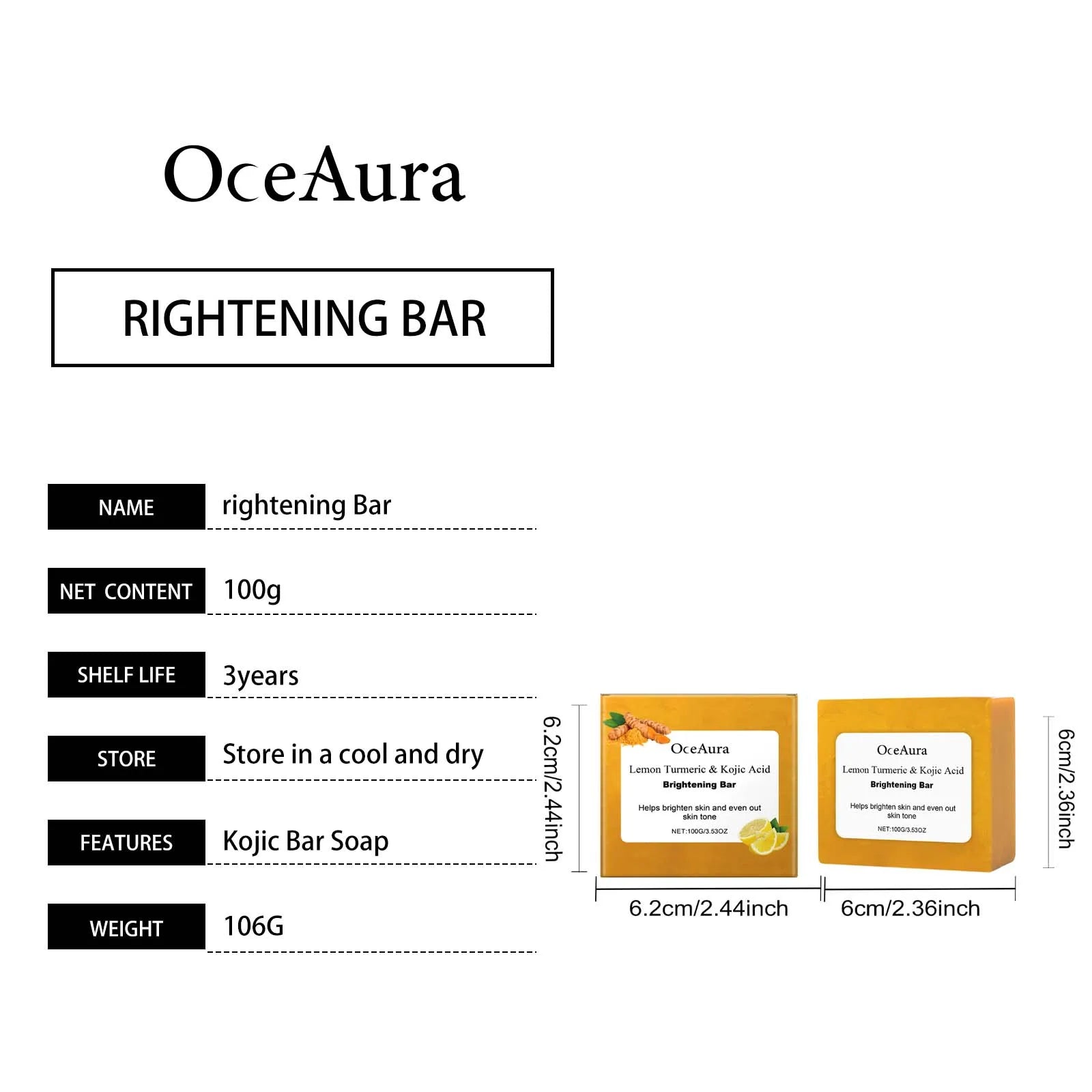 Turmeric Kojic Lemon Soap 100g