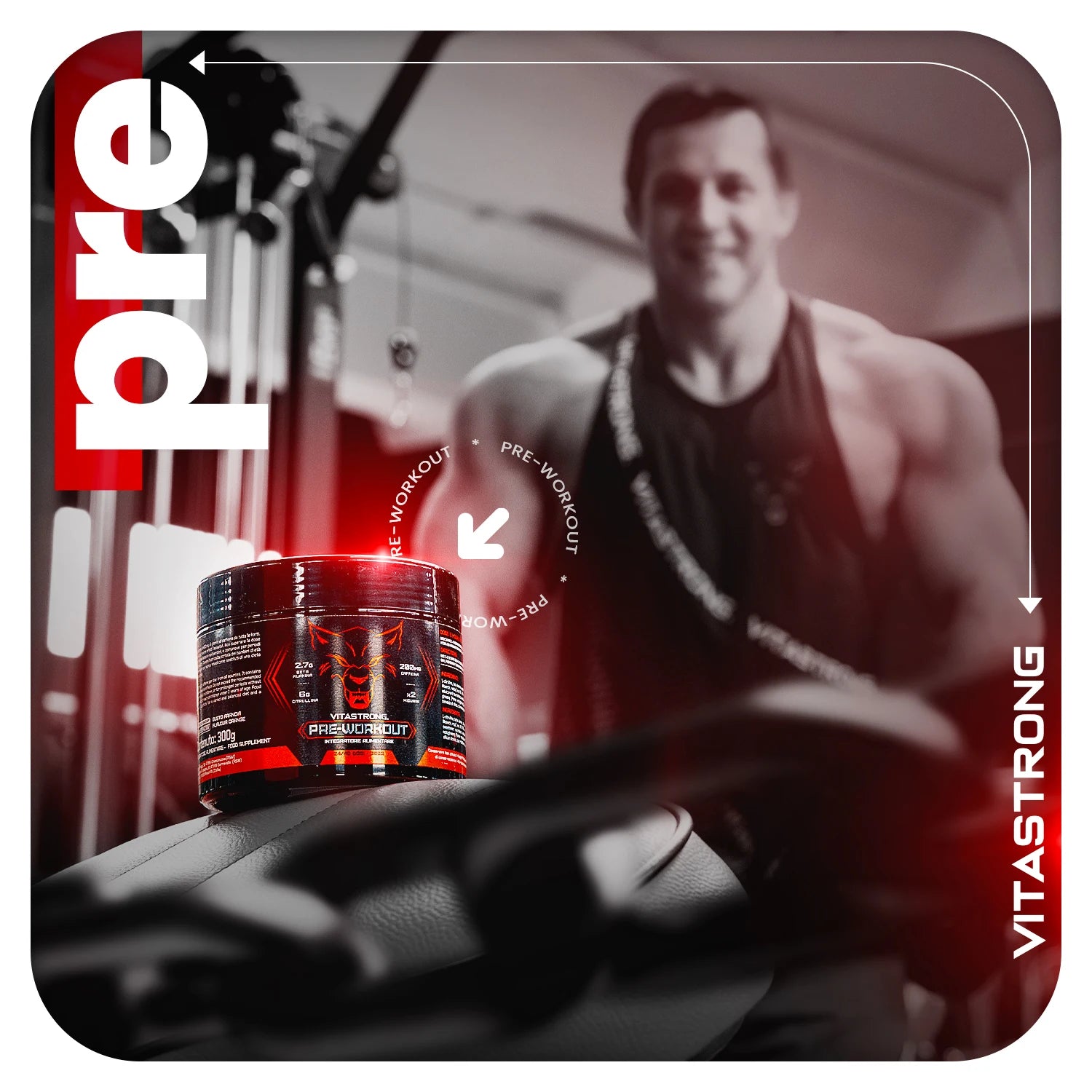 Vegan Pre Workout Powder 300g With L Citrulline Beta Alanine Caffeine Taurine AstraGin Orange Flavor 24 Servings by Beauty Bae