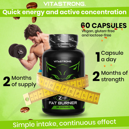 VITASTRONG ZF Fat Burner Capsules Thermogenic Support For Men And Women With Rhodiola Rosea Caffeine Niacin Iodine by Beauty Bae