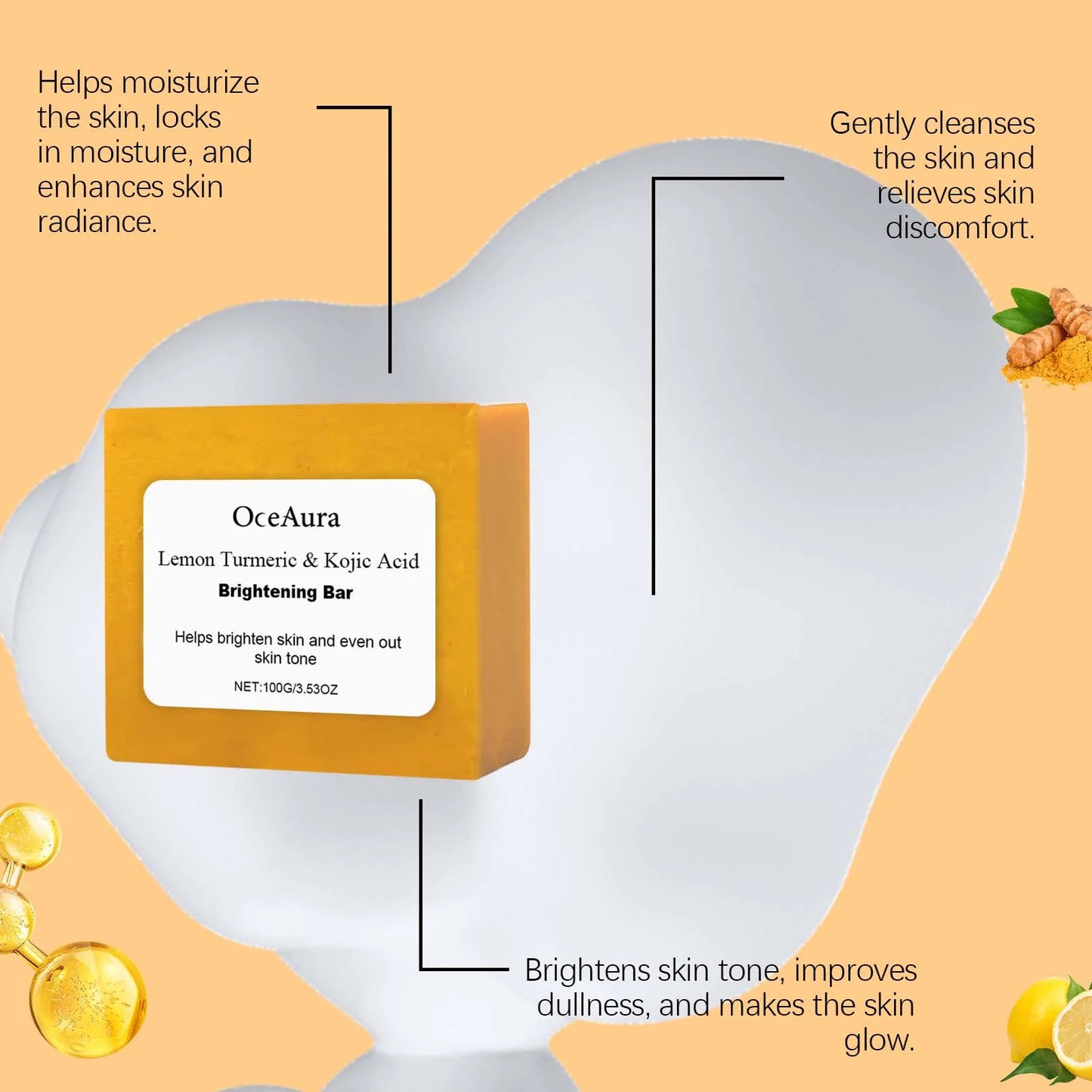 Turmeric Kojic Lemon Soap 100g - Beauty Bae