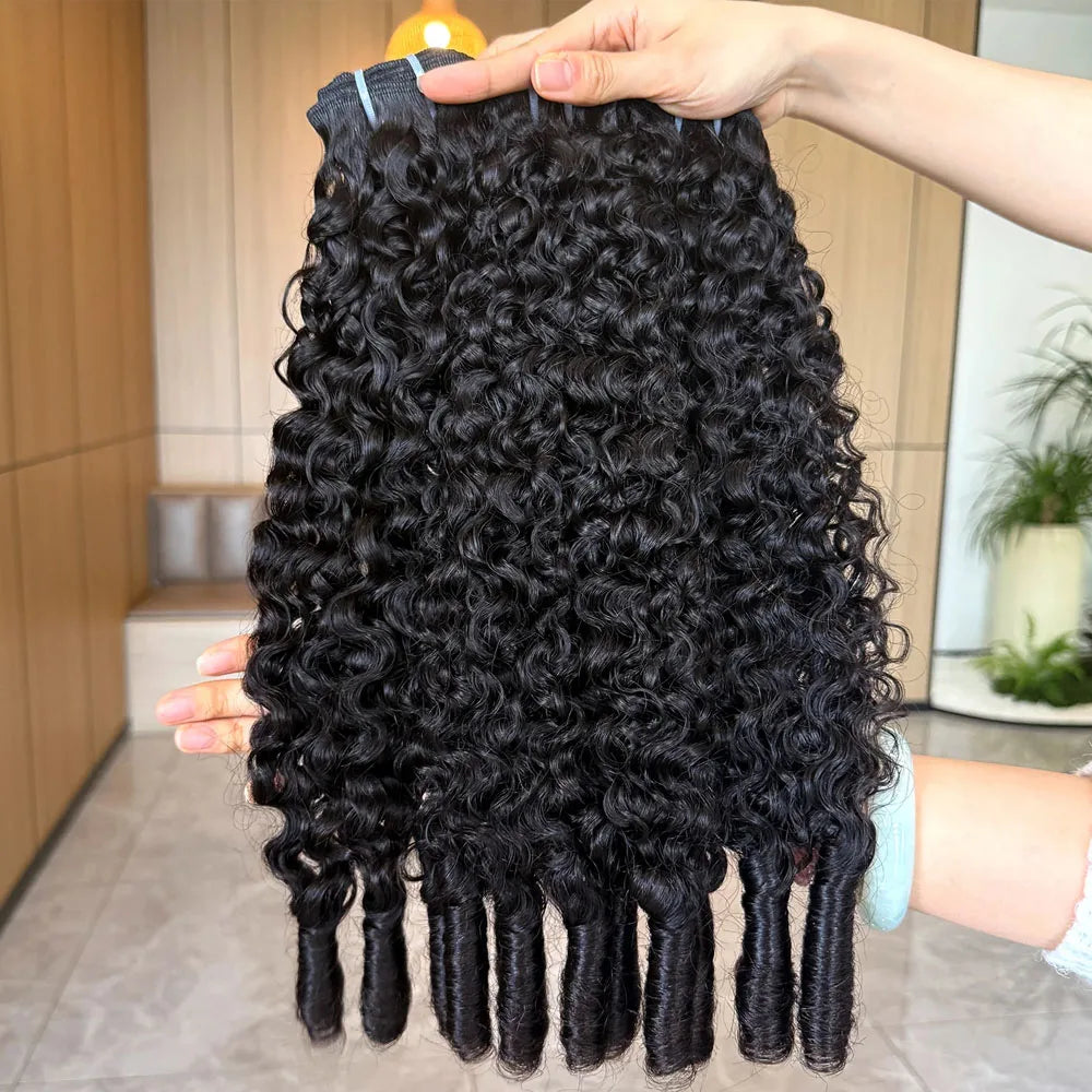 Burmese Curly 100 Percent Human Hair Bundles Deep Wave Weave Remy Vietnamese Hair Extension Machine Double Weft by Beauty Bae