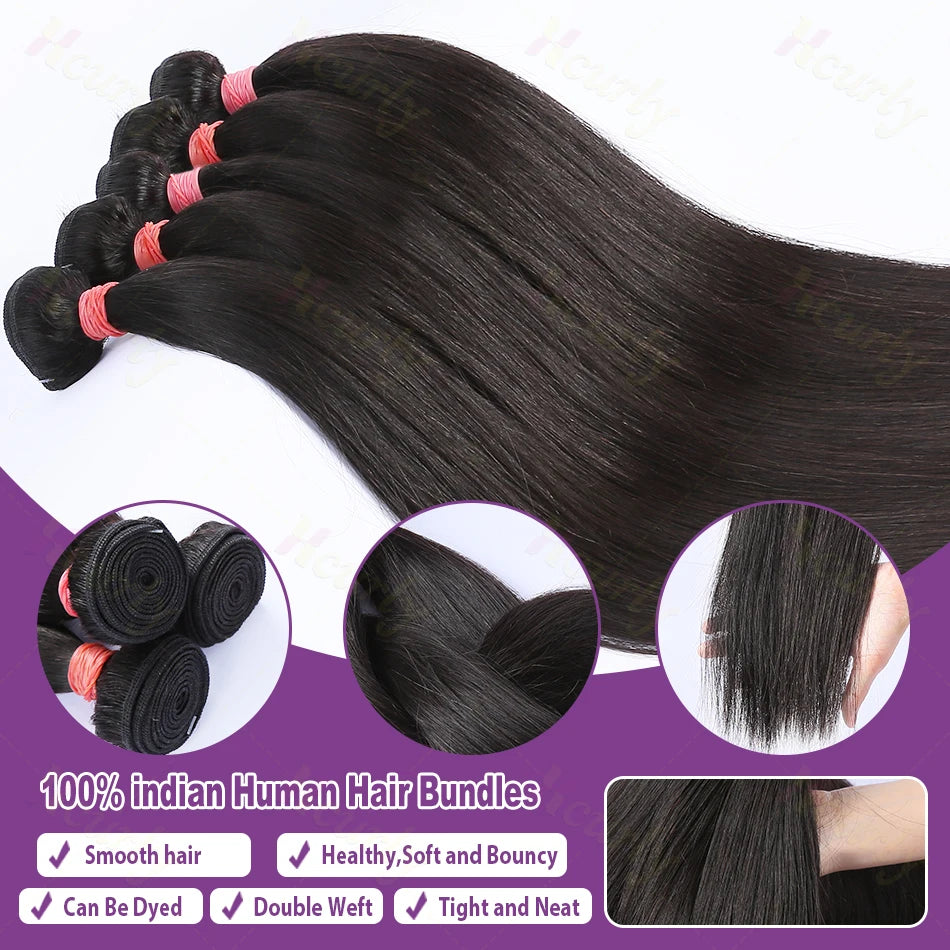 Straight Brazilian Remy Human Hair Bundles For Black Women Natural Looking Extensions Unprocessed Hair 1 3 4 Pieces by Beauty Bae