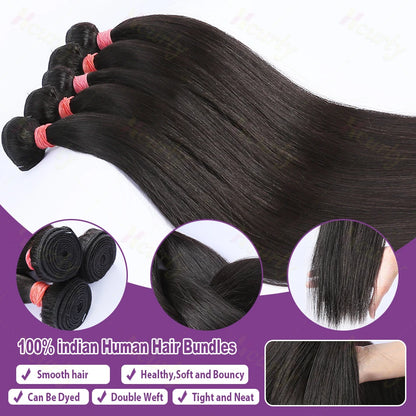 Straight Brazilian Remy Human Hair Bundles For Black Women Natural Looking Extensions Unprocessed Hair 1 3 4 Pieces by Beauty Bae