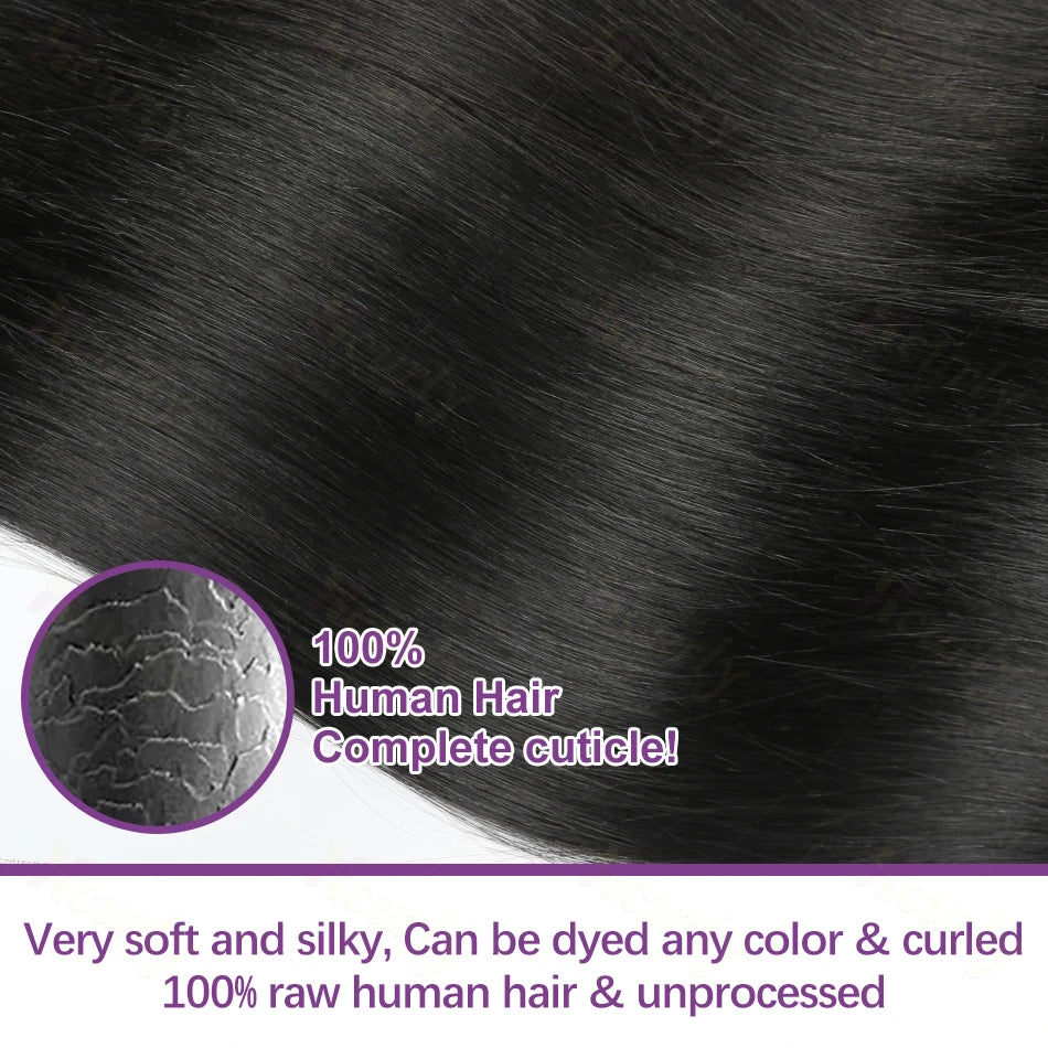 Straight Brazilian Remy Human Hair Bundles For Black Women Natural Looking Extensions Unprocessed Hair 1 3 4 Pieces by Beauty Bae