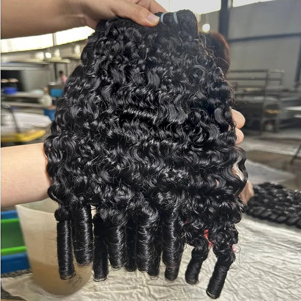 Burmese Curly 100 Percent Human Hair Bundles Deep Wave Weave Remy Vietnamese Hair Extension Machine Double Weft by Beauty Bae
