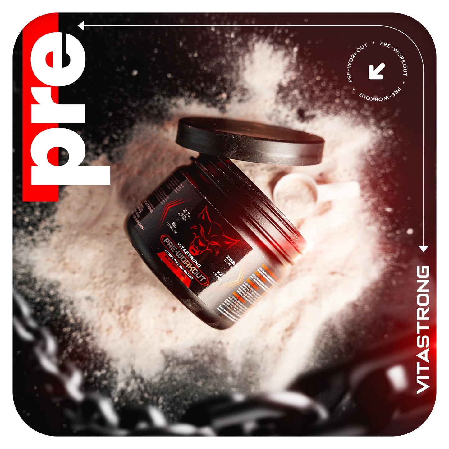 Vegan Pre Workout Powder 300g With L Citrulline Beta Alanine Caffeine Taurine AstraGin Orange Flavor 24 Servings by Beauty Bae