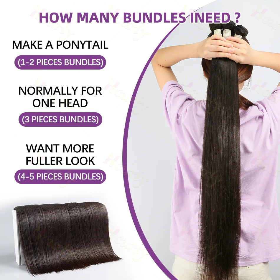 Straight Brazilian Remy Human Hair Bundles For Black Women Natural Looking Extensions Unprocessed Hair 1 3 4 Pieces by Beauty Bae