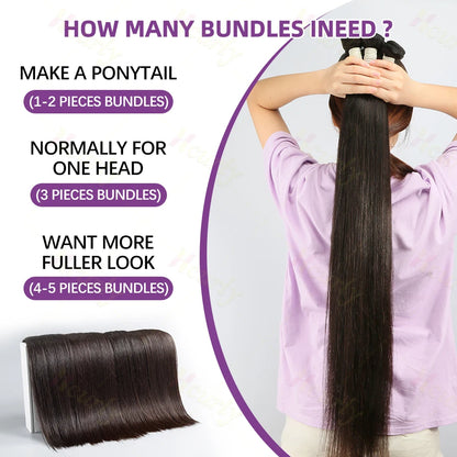 Straight Brazilian Remy Human Hair Bundles For Black Women Natural Looking Extensions Unprocessed Hair 1 3 4 Pieces by Beauty Bae