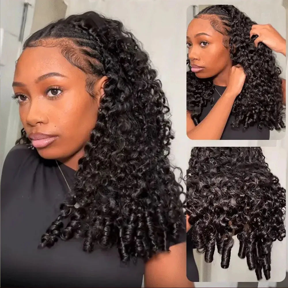 Vietnamese Burmese Curly 30 Inch Glueless Half Wig With Clip Ins Drawstring Remy Human Hair by Beauty Bae