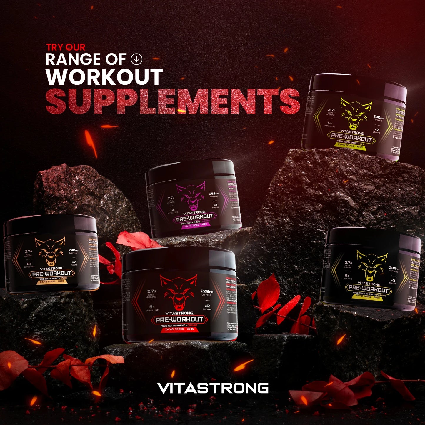 Vegan Pre Workout Powder 300g With L Citrulline Beta Alanine Caffeine Taurine AstraGin Orange Flavor 24 Servings by Beauty Bae