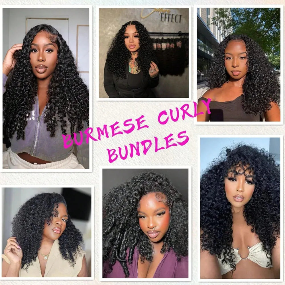 Burmese Curly 100 Percent Human Hair Bundles Deep Wave Weave Remy Vietnamese Hair Extension Machine Double Weft by Beauty Bae