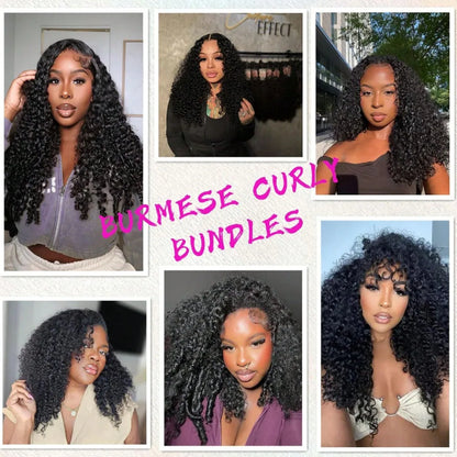 Burmese Curly 100 Percent Human Hair Bundles Deep Wave Weave Remy Vietnamese Hair Extension Machine Double Weft by Beauty Bae