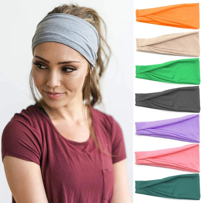 Women Cotton Headband Turban Twist Knitted Hairband Versatile Solid Headwrap Accessories by Beauty Bae