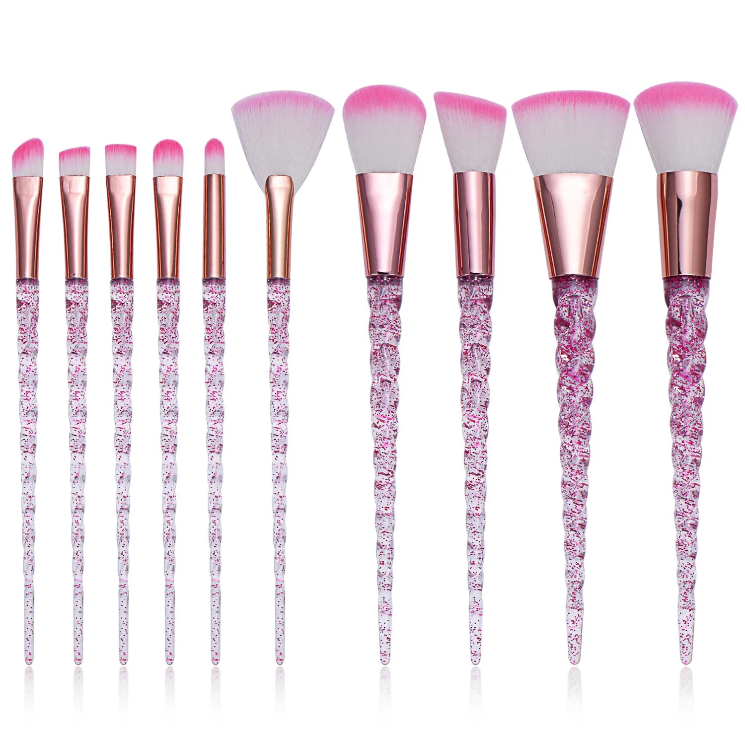 10pc Crystal Makeup Brush Set