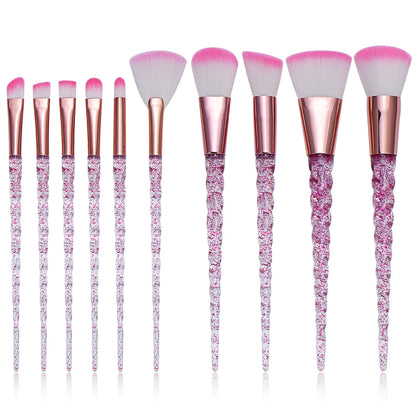 10pc Crystal Makeup Brush Set - Beauty Bae