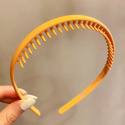 Women Colorful Matte Toothed Headbands For Casual Outdoor Hair Accessories Fashionable Everyday Wear by Beauty Bae