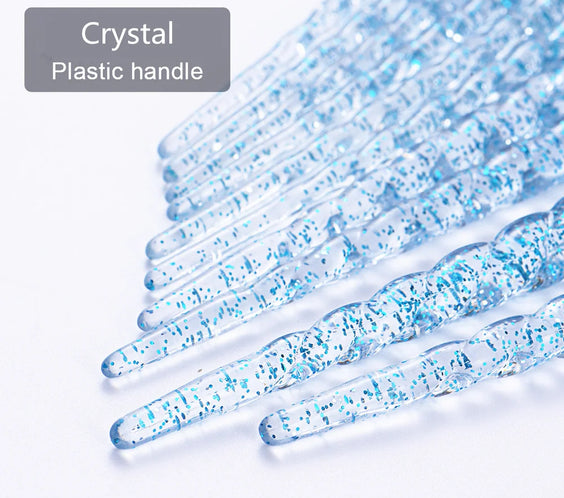 10pc Crystal Makeup Brush Set