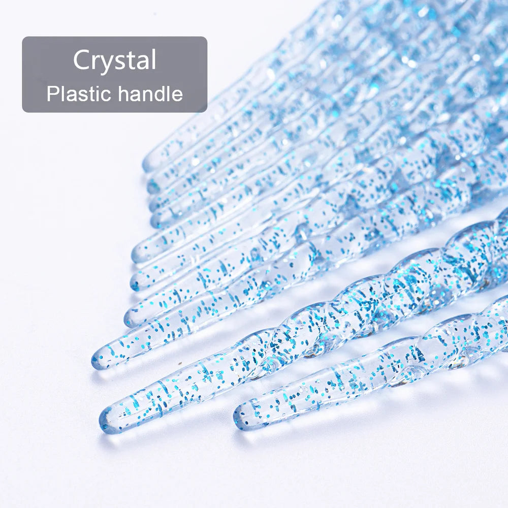 10pc Crystal Makeup Brush Set