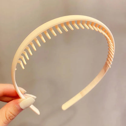 Women Colorful Matte Toothed Headbands For Casual Outdoor Hair Accessories Fashionable Everyday Wear by Beauty Bae