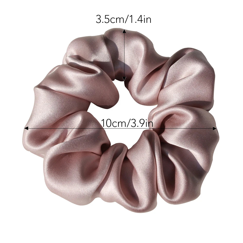 100 Percent Pure Mulberry Silk Large Scrunchies 19 Momme 3.5cm Hair Ties Ponytail Holders For Women And Girls by Beauty Bae