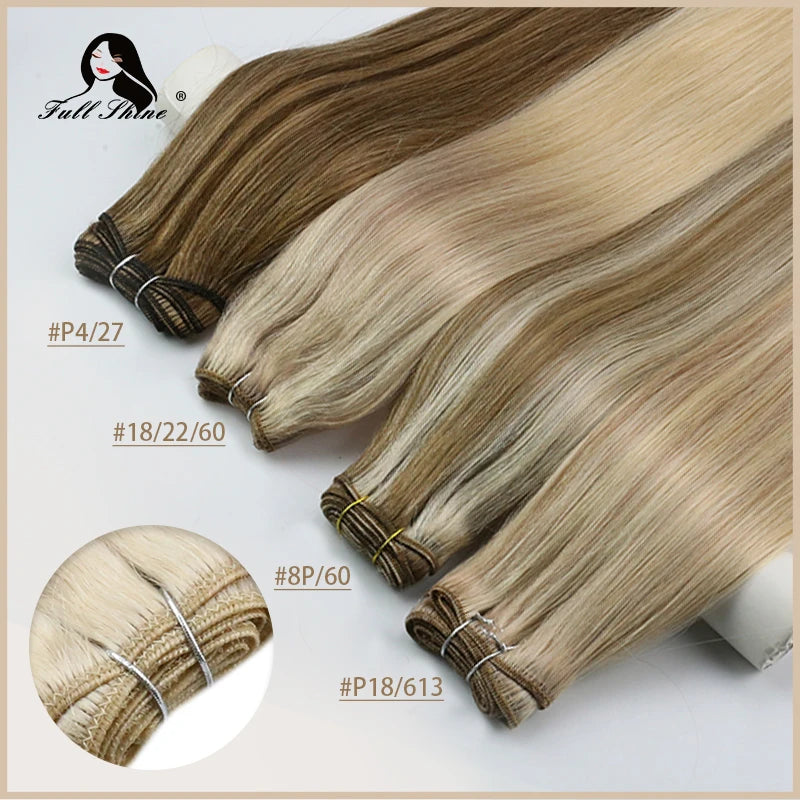 Remy Human Hair Weft Extensions 100g Silky Straight Ombre Blonde Sew in Double Weft for Salon by Beauty Bae