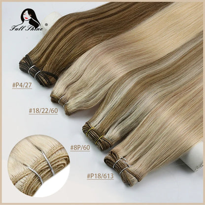 Remy Human Hair Weft Extensions 100g Silky Straight Ombre Blonde Sew in Double Weft for Salon by Beauty Bae