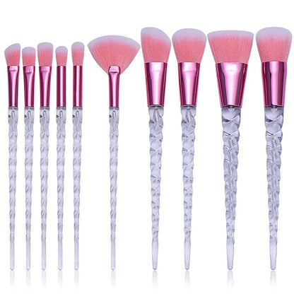 10pc Crystal Makeup Brush Set - Beauty Bae