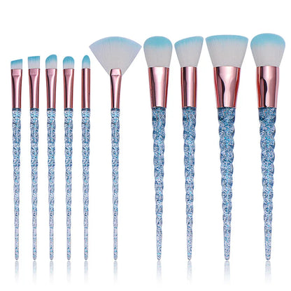 10pc Crystal Makeup Brush Set - Beauty Bae