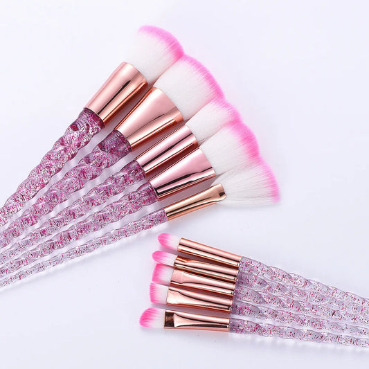 10pc Crystal Makeup Brush Set