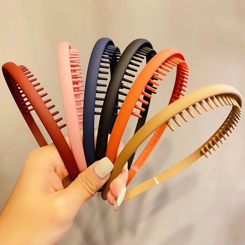 Women Colorful Matte Toothed Headbands For Casual Outdoor Hair Accessories Fashionable Everyday Wear by Beauty Bae