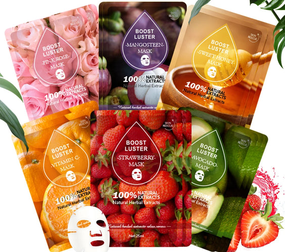 Vitamin C Hyaluronic Mask 25ml plant-fiber sheet packet with 10-mask box showing packaging and 25ml label