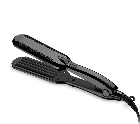 Ceramic Wave Hair Crimper with tourmaline 90x24mm corrugated plates knob temperature dial fixed power cord