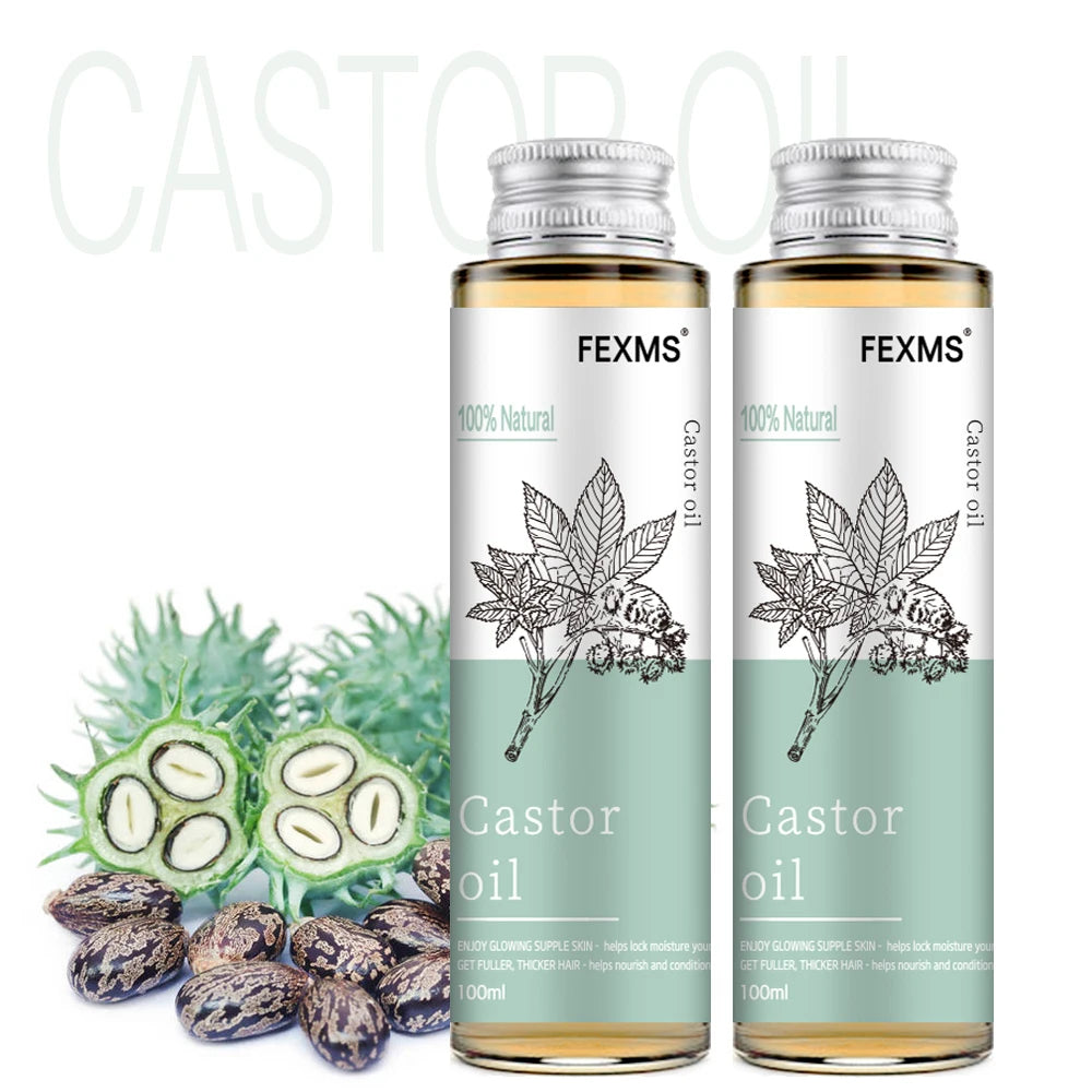 Cold Pressed Castor Oil bottle labeled 100% pure cold-pressed hexane-free preservative-free vegan cruelty-free